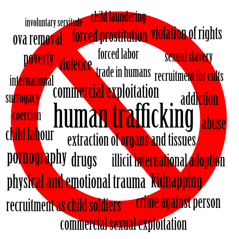 A graphic against human trafficking