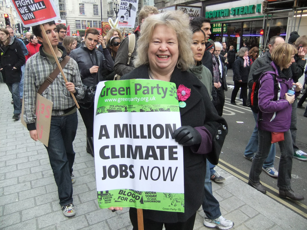 Jean at a climate rally