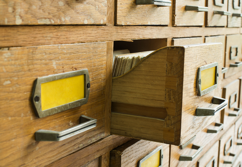 drawers holding archived records