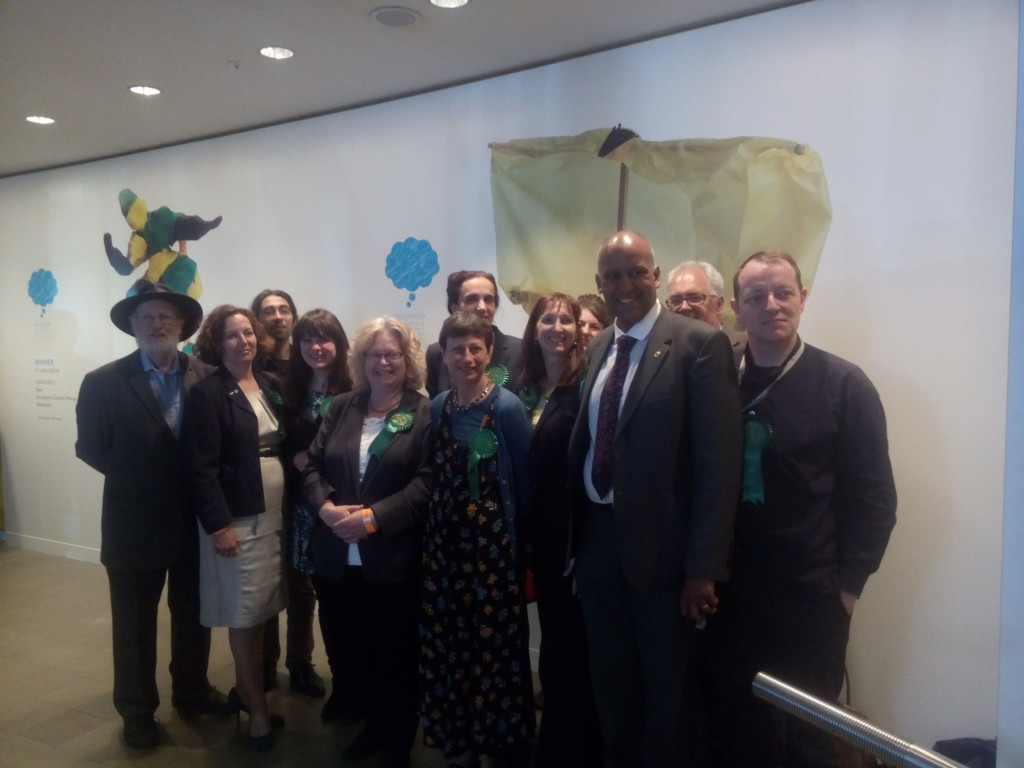 Green Party candidates and supporters at the London European Parliamentary election count, May 25th, 2014